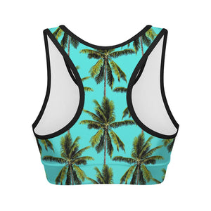 Tropical Palm Tree Pattern Print Women's Sports Bra