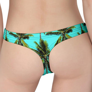 Tropical Palm Tree Pattern Print Women's Thong