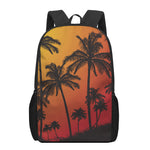 Tropical Palm Tree Sunset Print 17 Inch Backpack