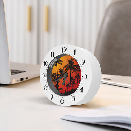 Tropical Palm Tree Sunset Print Alarm Clock