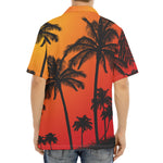 Tropical Palm Tree Sunset Print Aloha Shirt