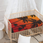 Tropical Palm Tree Sunset Print Baby Crib Sheet