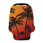 Tropical Palm Tree Sunset Print Baby Seat Cover