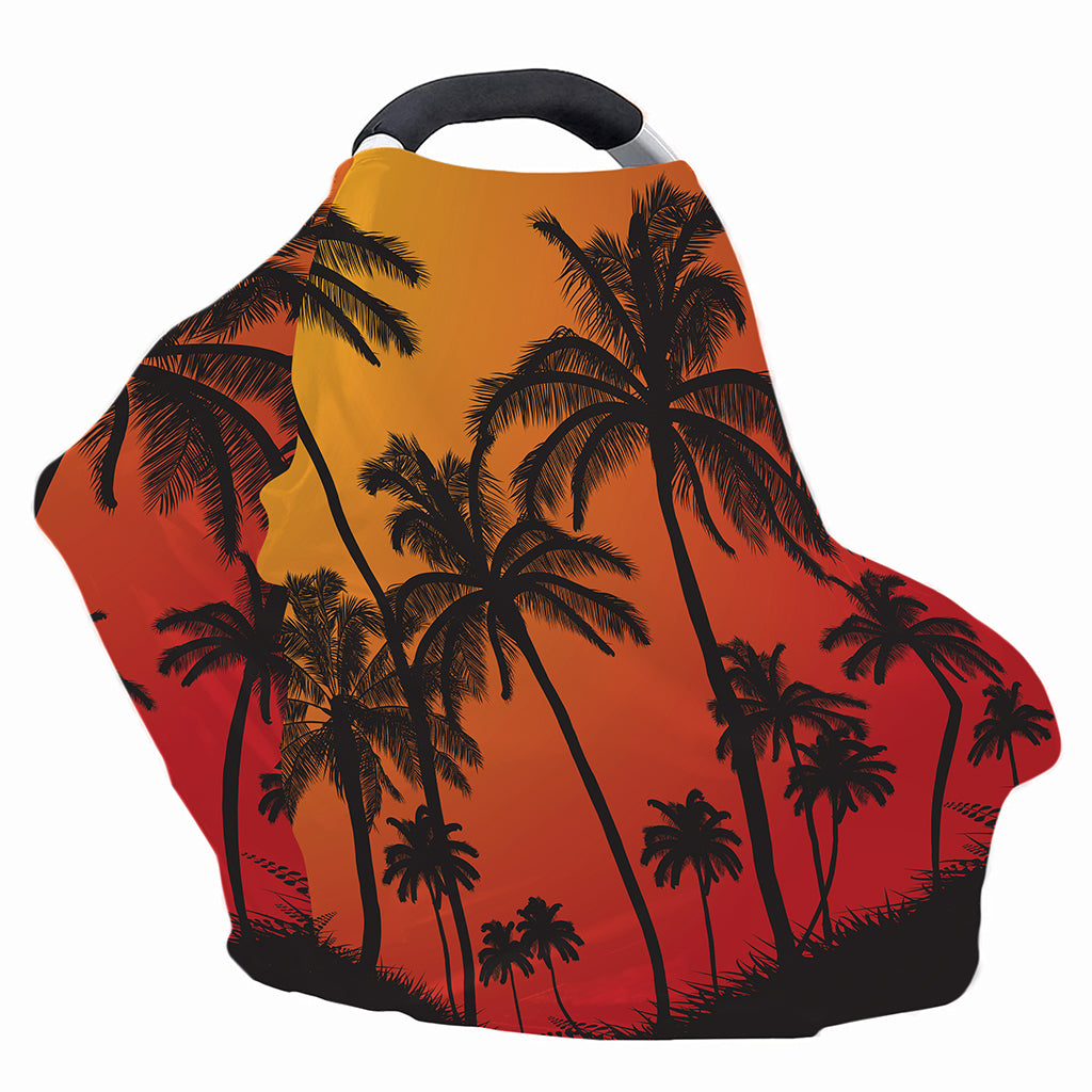 Tropical Palm Tree Sunset Print Baby Seat Cover