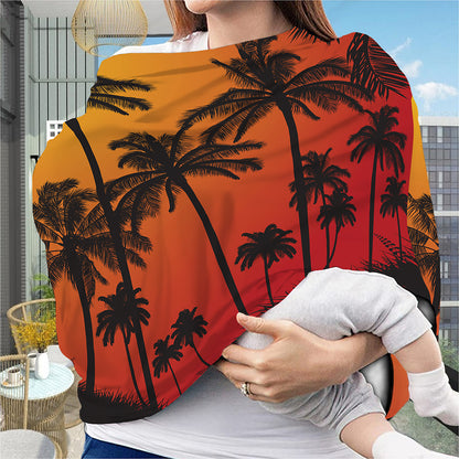 Tropical Palm Tree Sunset Print Baby Seat Cover