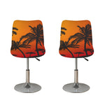 Tropical Palm Tree Sunset Print Bar Stool Covers