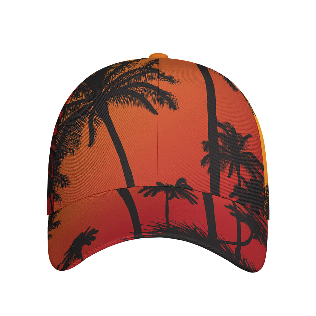 Tropical Palm Tree Sunset Print Baseball Cap