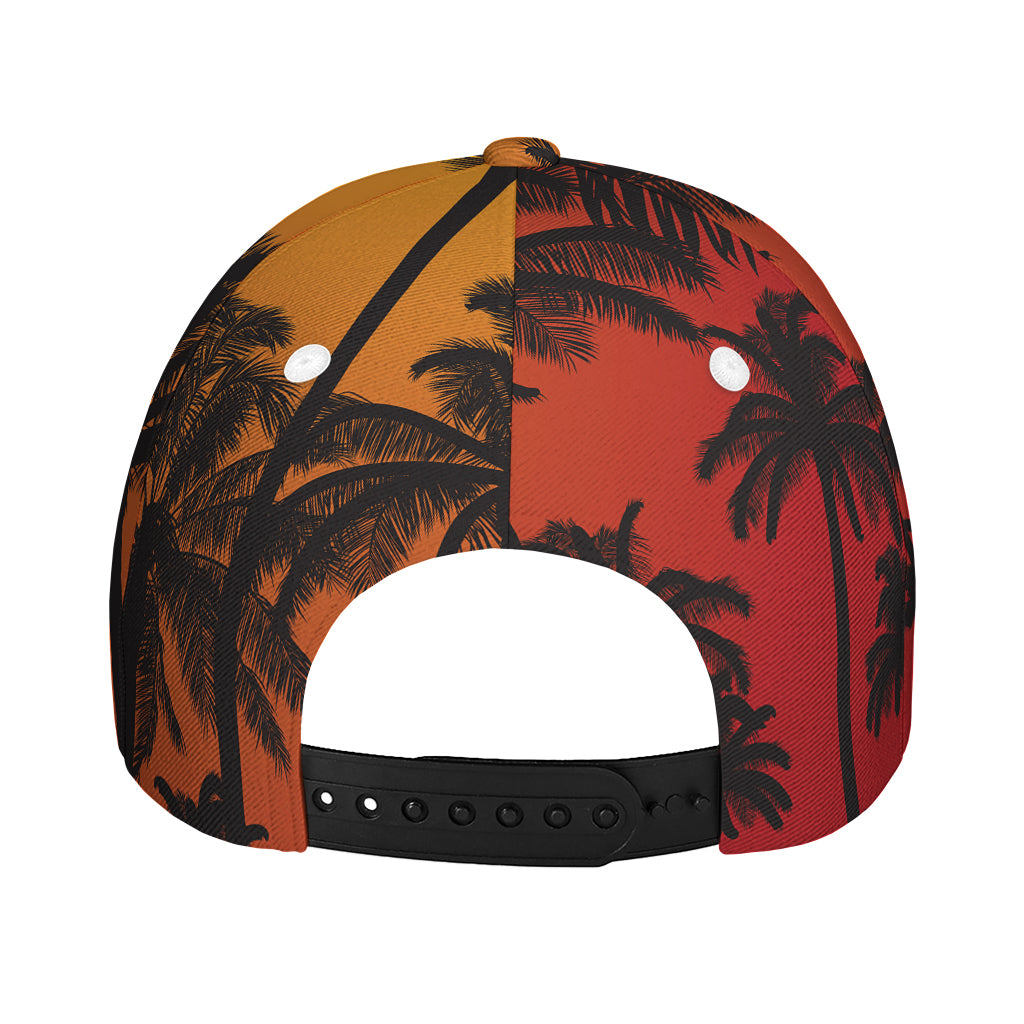Tropical Palm Tree Sunset Print Baseball Cap