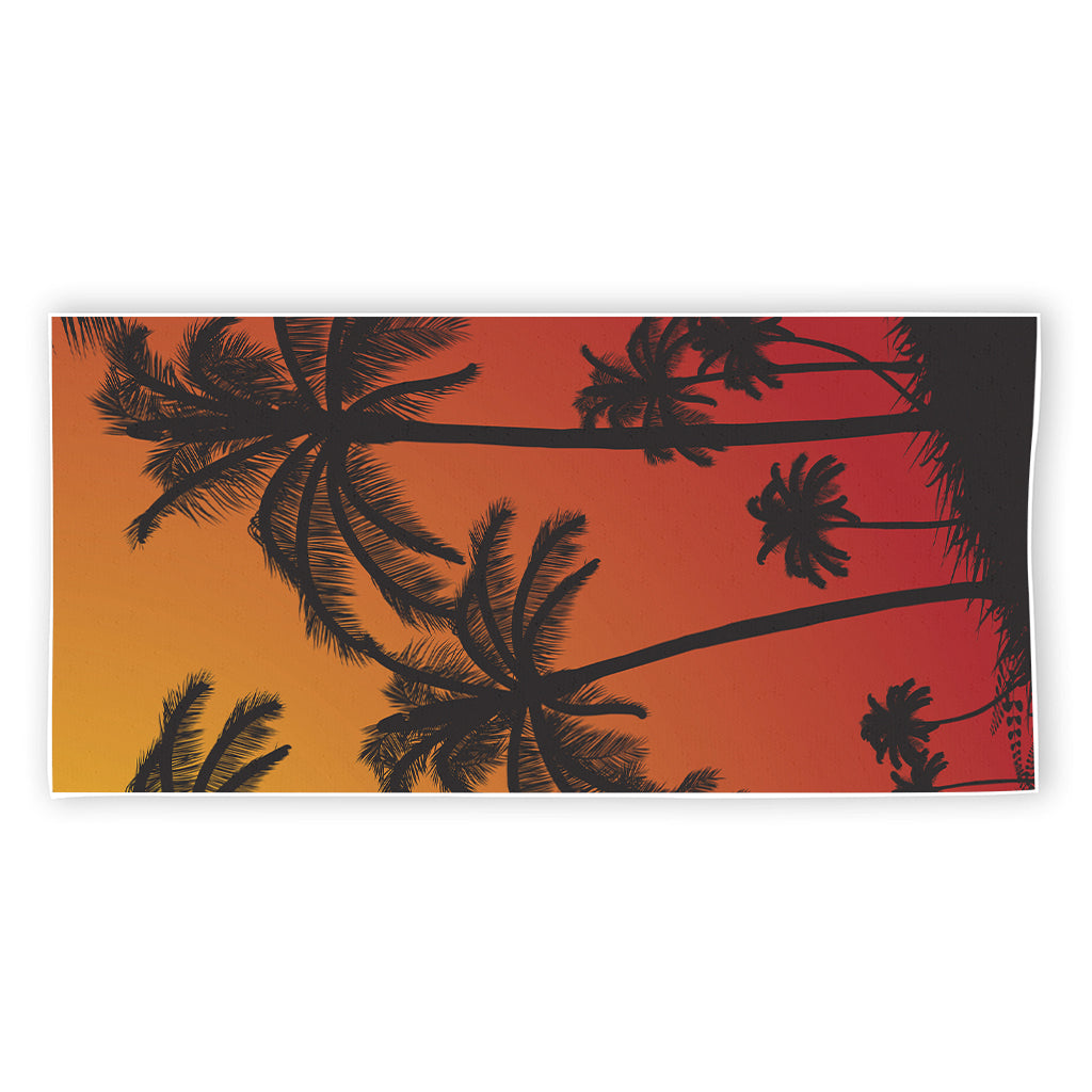 Tropical Palm Tree Sunset Print Beach Towel