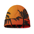 Tropical Palm Tree Sunset Print Beanie