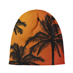 Tropical Palm Tree Sunset Print Beanie