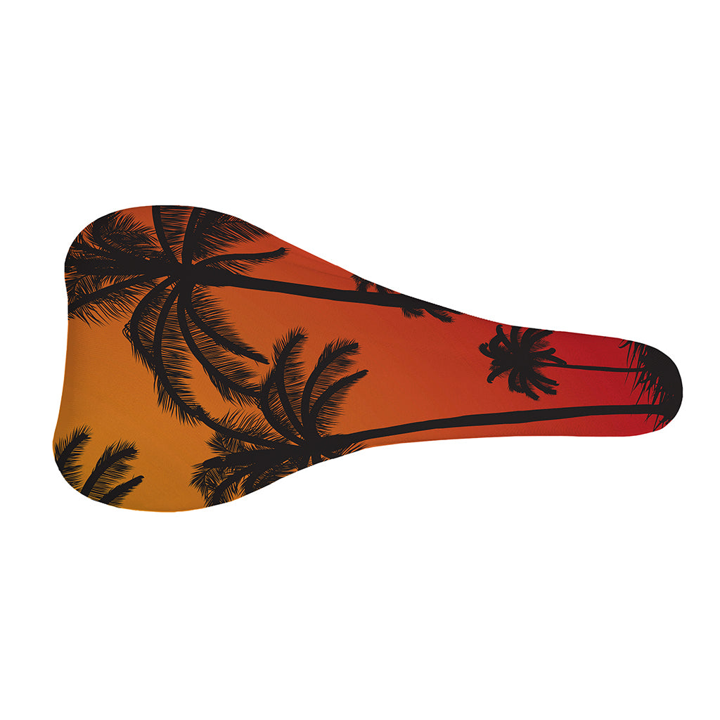 Tropical Palm Tree Sunset Print Bicycle Seat Cover