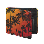 Tropical Palm Tree Sunset Print Bifold Wallet