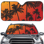 Tropical Palm Tree Sunset Print Car Windshield Sun Shade