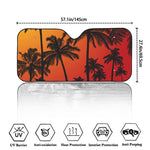 Tropical Palm Tree Sunset Print Car Windshield Sun Shade