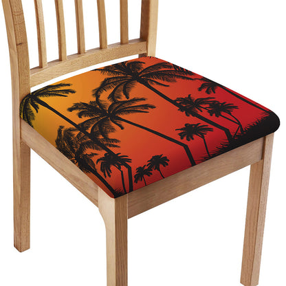 Tropical Palm Tree Sunset Print Chair Cushion Cover