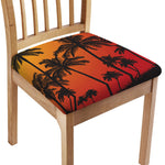 Tropical Palm Tree Sunset Print Chair Cushion Cover