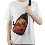 Tropical Palm Tree Sunset Print Chest Bag