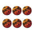 Tropical Palm Tree Sunset Print Coaster Set