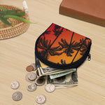 Tropical Palm Tree Sunset Print Coin Purse