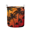 Tropical Palm Tree Sunset Print Collapsible Laundry Basket