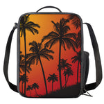 Tropical Palm Tree Sunset Print Crossbody Lunch Bag