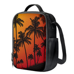 Tropical Palm Tree Sunset Print Crossbody Lunch Bag