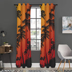 Tropical Palm Tree Sunset Print Curtain