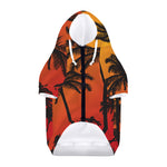 Tropical Palm Tree Sunset Print Dog Zip Up Hoodie