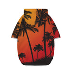Tropical Palm Tree Sunset Print Dog Zip Up Hoodie