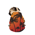 Tropical Palm Tree Sunset Print Dog Zip Up Jacket