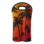 Tropical Palm Tree Sunset Print Double Neoprene Wine Tote