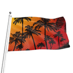 Tropical Palm Tree Sunset Print Flag
