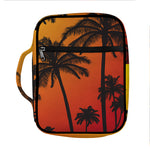 Tropical Palm Tree Sunset Print Front Pocket Bible Bag