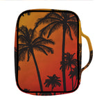 Tropical Palm Tree Sunset Print Front Pocket Bible Bag