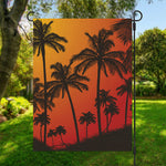Tropical Palm Tree Sunset Print Garden Flag