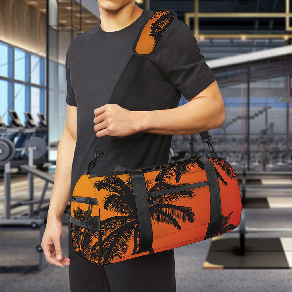 Tropical Palm Tree Sunset Print Gym Bag