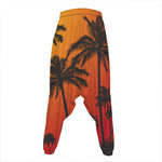 Tropical Palm Tree Sunset Print Hammer Pants
