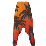 Tropical Palm Tree Sunset Print Hammer Pants