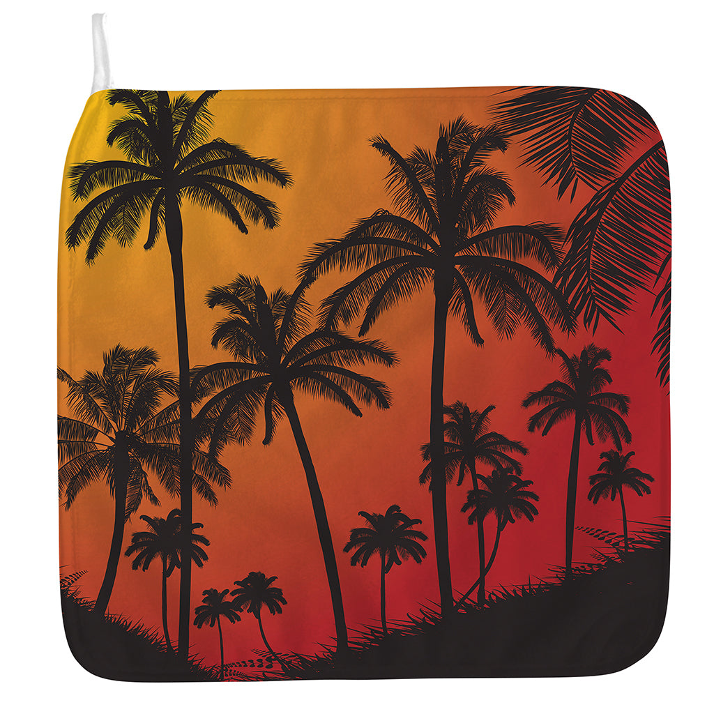 Tropical Palm Tree Sunset Print Hand Towel