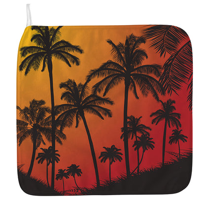 Tropical Palm Tree Sunset Print Hand Towel