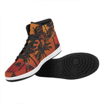 Tropical Palm Tree Sunset Print High Top Leather Sneakers
