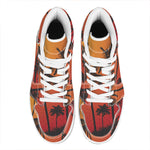 Tropical Palm Tree Sunset Print High Top Leather Sneakers