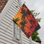 Tropical Palm Tree Sunset Print House Flag