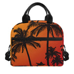 Tropical Palm Tree Sunset Print Insulated Lunch Bag