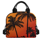 Tropical Palm Tree Sunset Print Insulated Lunch Bag