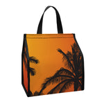Tropical Palm Tree Sunset Print Insulated Lunch Tote