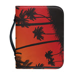 Tropical Palm Tree Sunset Print Leather Bible Cover