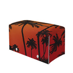 Tropical Palm Tree Sunset Print Leather Tissue Box Cover