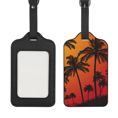 Tropical Palm Tree Sunset Print Luggage Tag